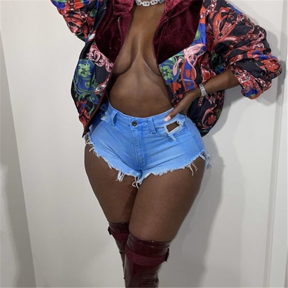 Yasmin Denim Mid-Waisted shorts